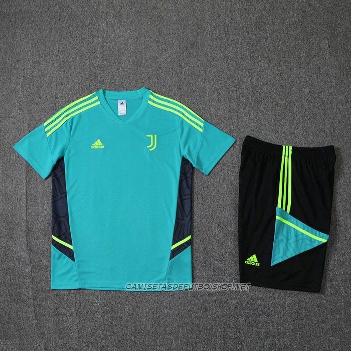 Chandal del Juventus 22-23 Manga Corta Azul y Verde - Pantalon Corto